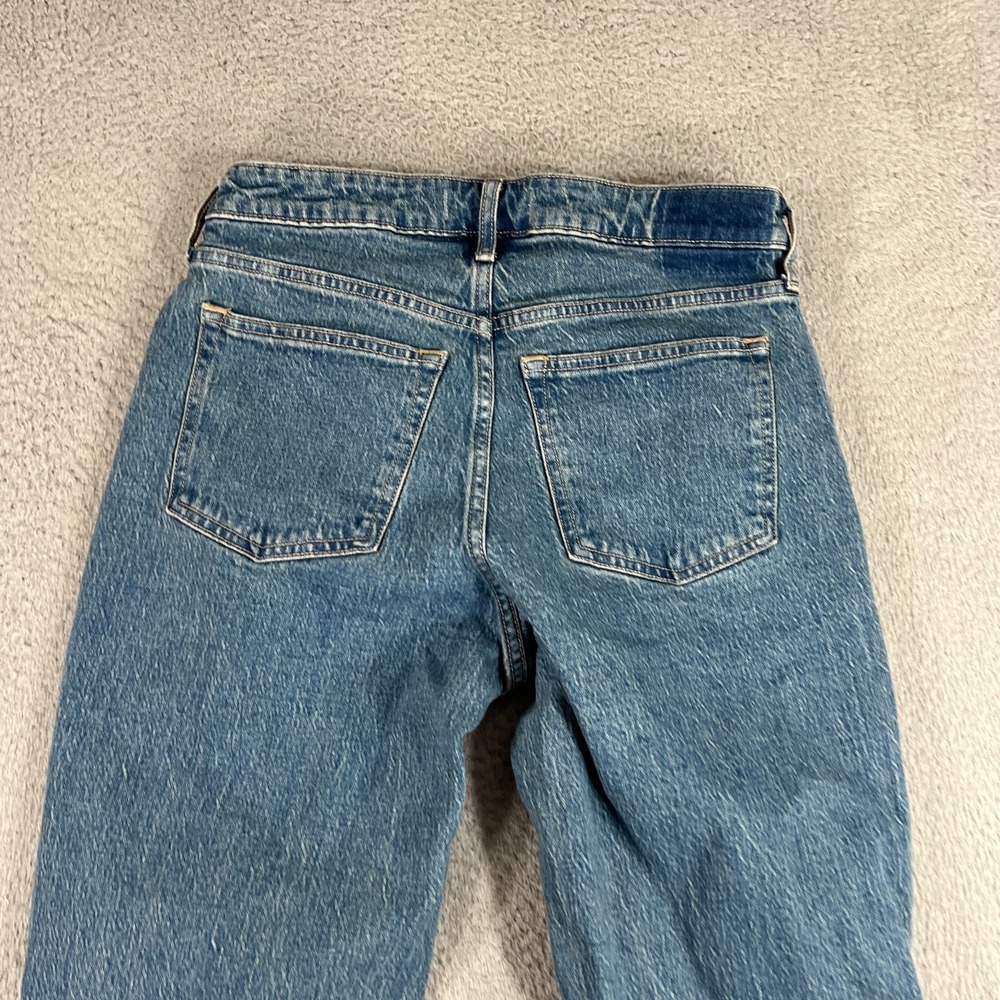 Abercrombie Fitch 90s Straight Mid Rise Jeans Womens 28 Extra Long Medium Wash - Picture 10 of 11